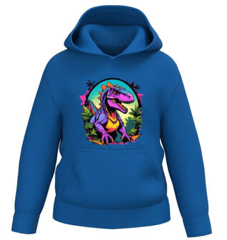 Hoodie met t-rex blauw