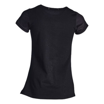 Lang meisjes t-shirt met paard zwart