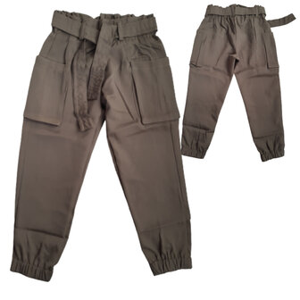 Stoere legergroene meisjesbroek