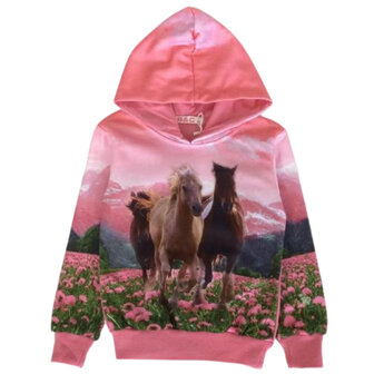 Roze Hoodie met Paard