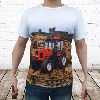 Heren shirt met rode trekker