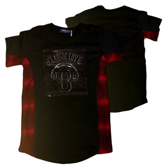 Jongens t-shirts classic zwart/rood