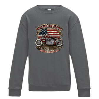 Stoere Jongenstrui american Motor Print - Grijs