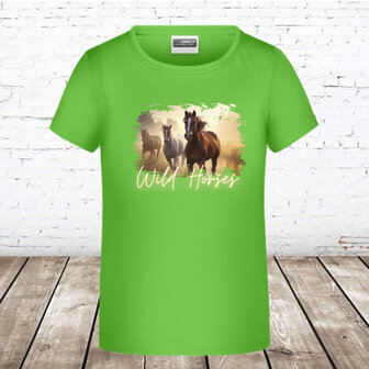 Wild Horses Paardenshirt groen - Stoer &amp; Trendy voor Kids &euro;13,95