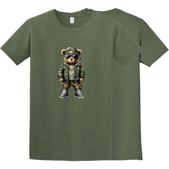 Jongens T-shirt Beer Military Green