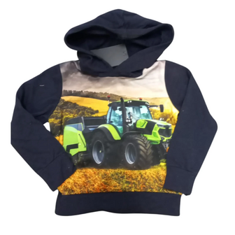 Hoodie met lichtgroene trekker