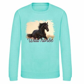 Mintgroene Paardentrui Wild Horses - Meisjes 86-176