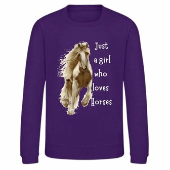 Paarden trui meisjes - Just a Girl Who Loves Horses