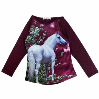 Meisjes Shirt Paarden Print Paars &ndash; Longsleeve met Stijl