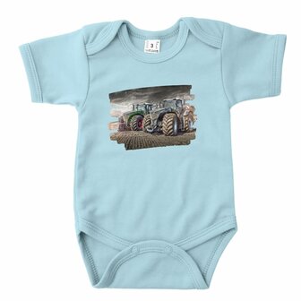 Romper met donkergroene tractor