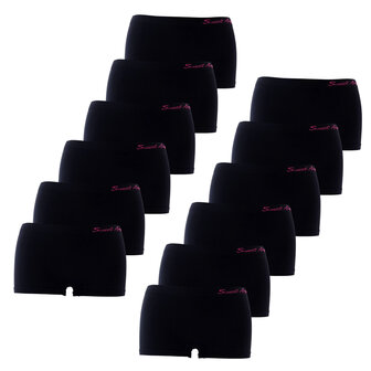 Sweet Angel Naadloze Meisjes Boxershorts Zwart | 12-Pak Microfiber