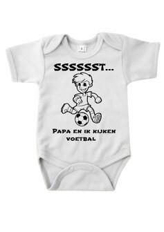 Romper papa en ik kijken voetbal