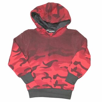 Jongens hoodie met camouflageprint rood