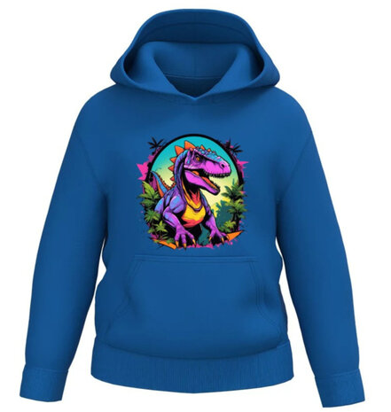 Hoodie met t-rex blauw