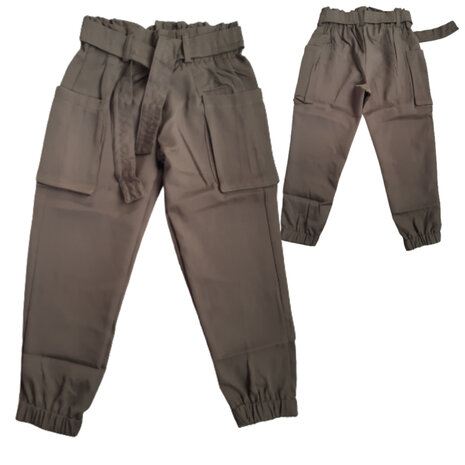 Stoere legergroene meisjesbroek