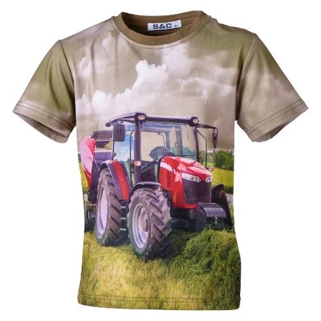 Jongens t-shirt met rode  trekker