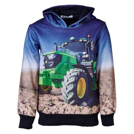 Hoodie met groene Trekker h128A