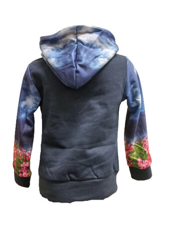 Blauwe hoodie met paard