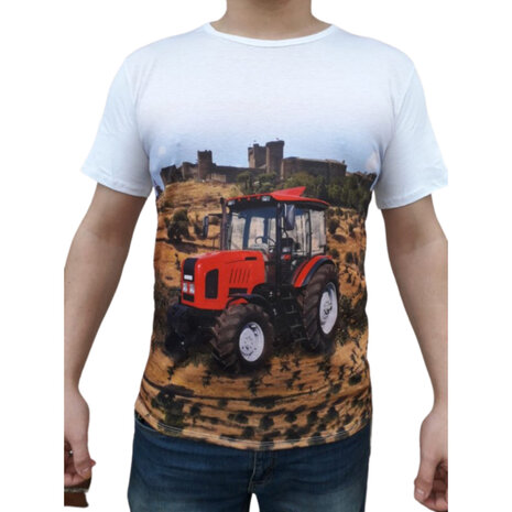 Heren shirt met rode trekker