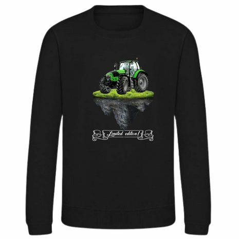Zwarte sweater met groene trekker limited edition