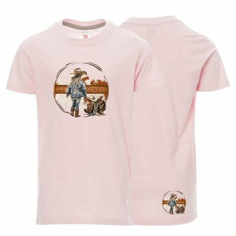 T-shirt cowgirl roze