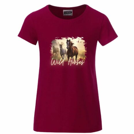  Wild Horses Paardenshirt rood - Stoer & Trendy voor Kids &euro;13,95