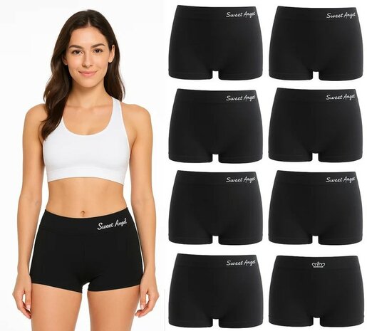 Dames boxers kroontje zwart