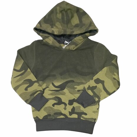 Jongens hoodie met camouflageprint groen
