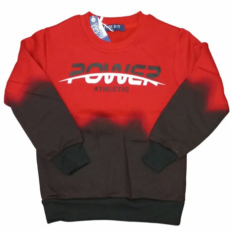 Rode sweater Power | Stoere jongenssweater met kleurverloop