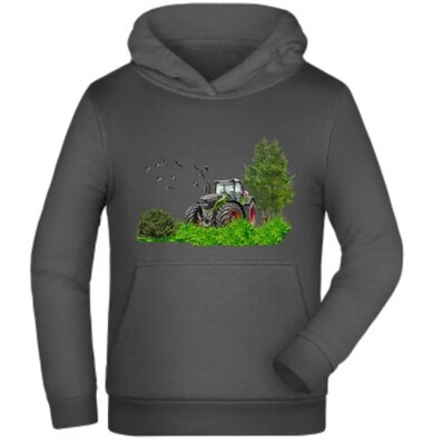 Grijze hoodie met tractor
