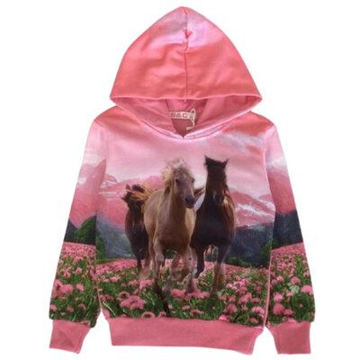Roze Hoodie met Paard