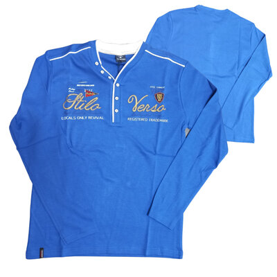 Heren longsleeve Stilo Verso blauw