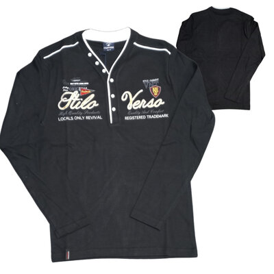 Zwart heren shirt met v hals