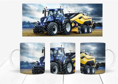 Mok met New Holland tractor