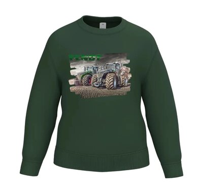 Kindertrui met trekker groen