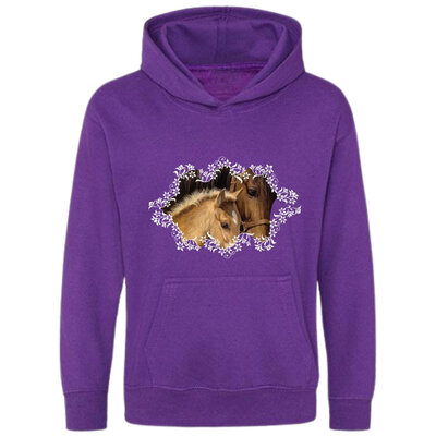 Meisjes hoodie met paard en veulen