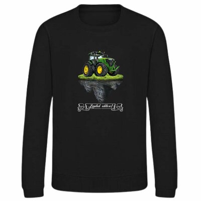 Zwarte sweater met tractor limited edition