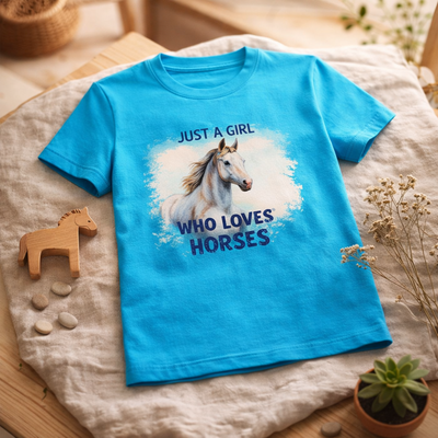 Meisjes t-shirt met paard love horses