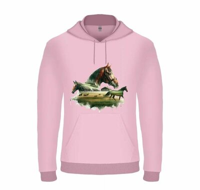 Paarden hoodie roze