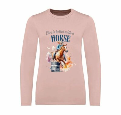 Duurzame longsleeve met paarden print