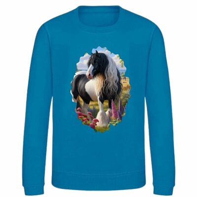 Gave Blauwe Paarden Sweater met Tinker