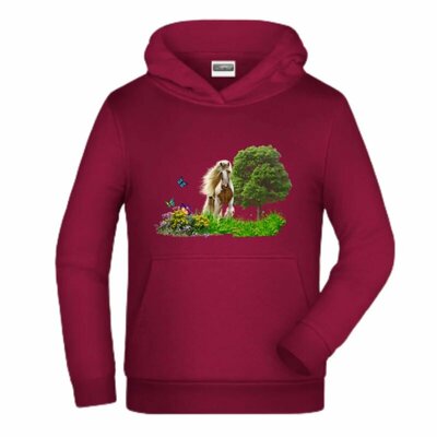 Bordeaux rode hoodie met paard