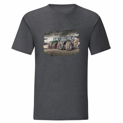 Grijs trekker shirt met groene trekker