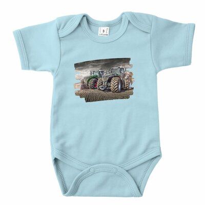 Romper met donkergroene tractor